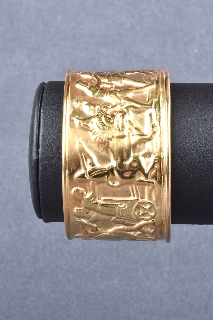 Handmade Florentine Cuff Bracelet From Renaissance Mold