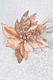 Set of 6 Rose Poinsettia Picks