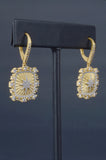 Designer Inspired Pave Starburst Cushion Earrings