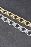 Italian Handmade Status Cushion and Pave Link Bracelet