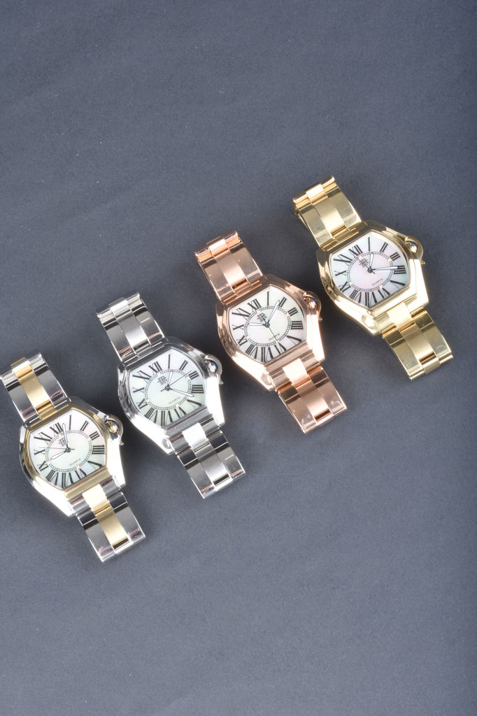 Italian White Mother of Pearl Luxury Tonneau Watch