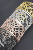 Couture Inspired Satin Flower Design Cuff Bracelet
