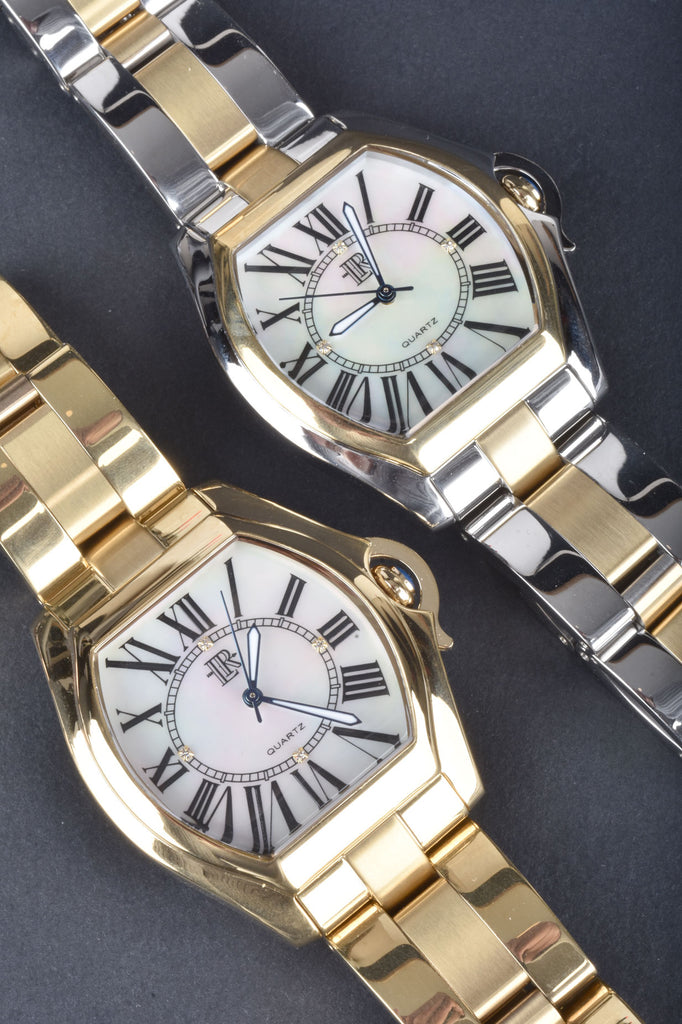 Italian White Mother of Pearl Luxury Tonneau Watch