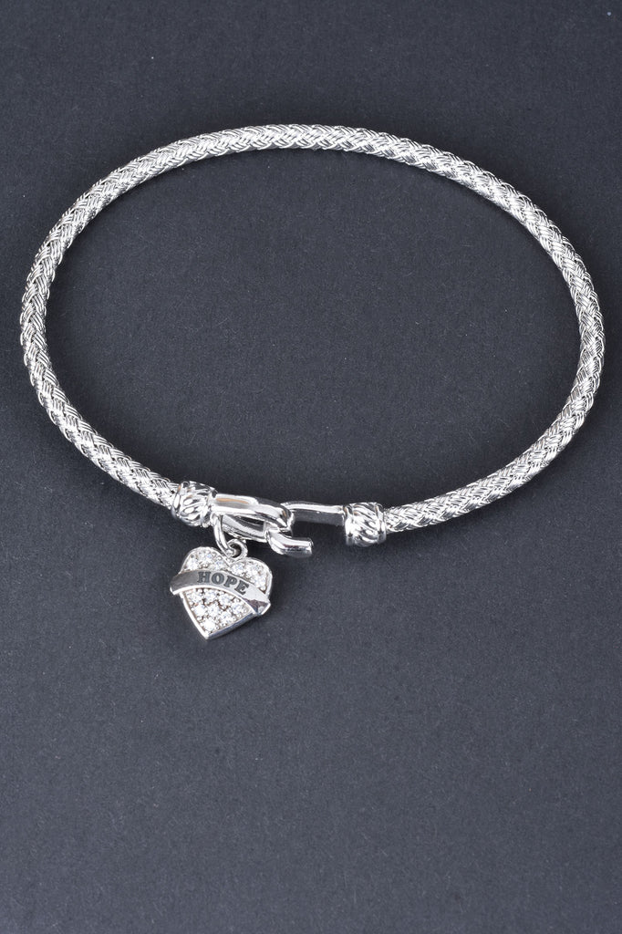 Italian Woven Heart Message Bangle
