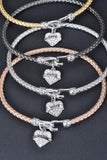 Italian Woven Heart Message Bangle