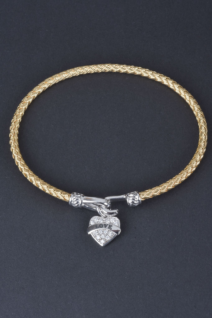 Italian Woven Heart Message Bangle