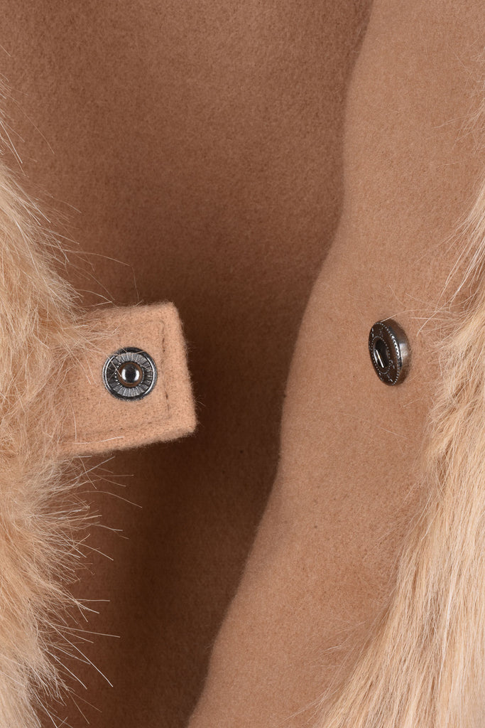 Faux Fur Trimmed Cape